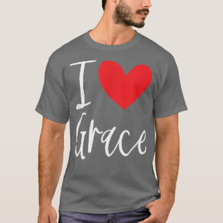 T-shirt J'aime Grace Nom Personnalisé Fille Femme Meilleur