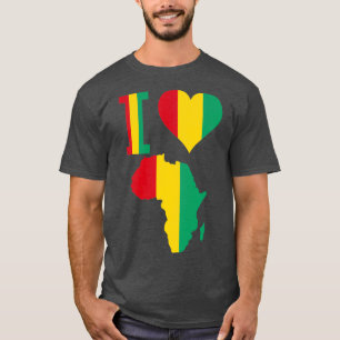 T-shirt J'aime Guinée Conakry drapeau Afrique Carte