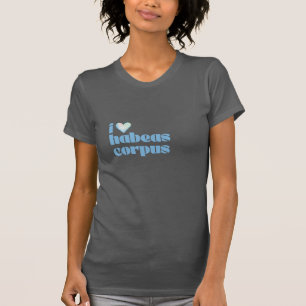 T-shirt j'aime habeas corpus bleu sur gris foncé