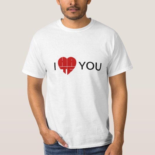 T-shirt j'aime/haine vous (Devant)