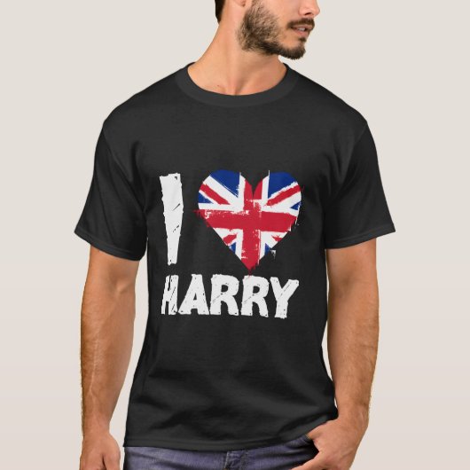 T-shirt J'aime Harry Union Jack Heart (Devant)