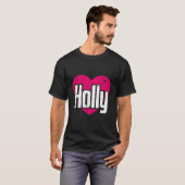 T-shirt J'Aime Holly Mignonne Prénom I Heart Holly (Devant entier)