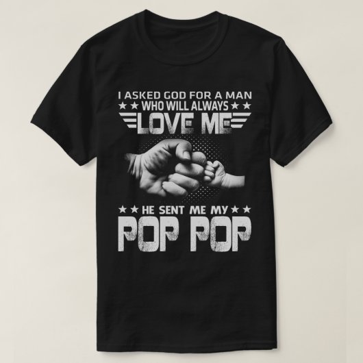 T-shirt J'aime, il a envoyé ma pop pop (Design devant)