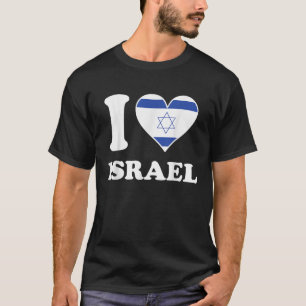 T-shirt J'aime Israël Drapeau Israélien Coeur T Chemise