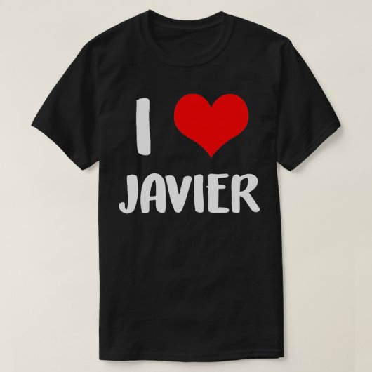 T-shirt J'aime JAVIER valentine désolé dames les gars coeu (Design devant)
