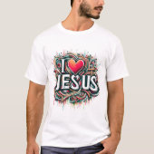 T-shirt J'aime Jésus #8 (Devant)