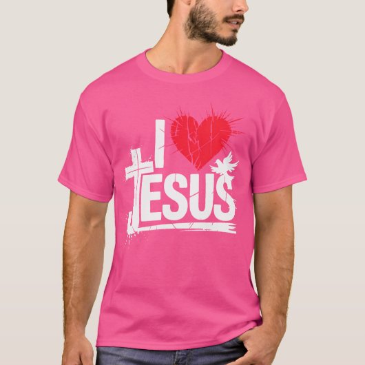 T-shirt J'aime Jésus chrétien (Devant)