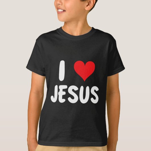 T-shirt J'aime Jésus - Cœur - Nom (Devant)