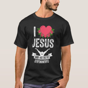 T-shirt J'Aime Jésus Et Baignade Artistique Nager 1