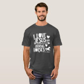 T-shirt J'AIME JÉSUS ET ÉQUITATION CHEVAUX ami (Devant entier)