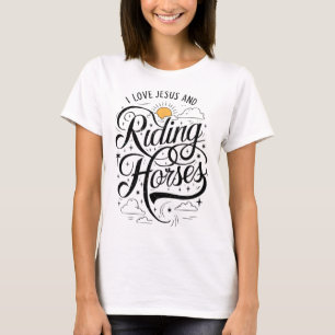 T-shirt J'Aime Jésus Et Les Chevaux D'Équitation Filles À