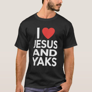 T-shirt J'aime Jésus et les YAKS  YAK drôle 