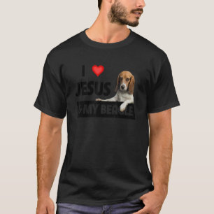 T-shirt J'Aime Jésus Et Mon Beagle Chien Maman Papa Pet Pa