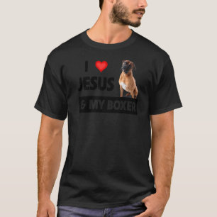 T-shirt J'Aime Jésus Et Mon Boxer Chien Maman Papa Pet Par