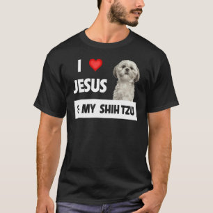 T-shirt J'Aime Jésus Et Mon Chih Tzu Maman Papa Christian