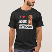 T-shirt J'Aime Jésus Et Mon Doodle Chien Maman Papa Pet Pa (Devant)