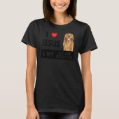 T-shirt J'Aime Jésus Et Mon Golden Retriever Chien Maman P (Devant)