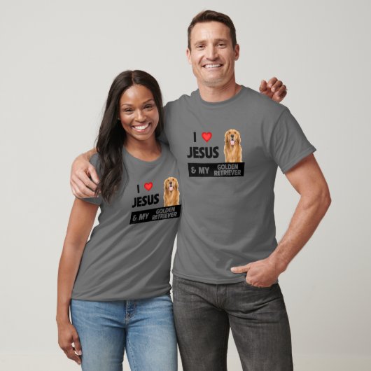 T-shirt J'Aime Jésus Et Mon Golden Retriever Chien Maman P (Unisexe)