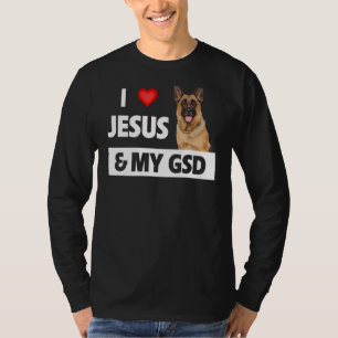 T-shirt J'Aime Jésus Et Mon Gsd Maman Papa Pet Parent Alle