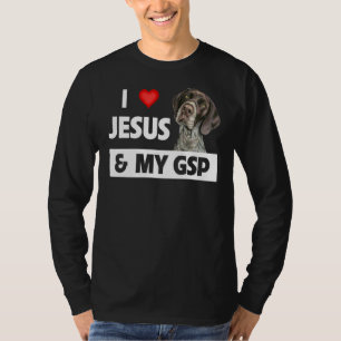 T-shirt J'Aime Jésus Et Mon Gsp Maman Papa Allemand Courte