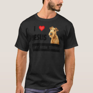 T-shirt J'Aime Jésus Et Mon Irlandais Terrier Chien Maman