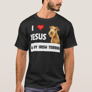 T-shirt J'aime Jésus et Mon Père Mère Chien Terrier Irland