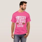 T-shirt J'Aime Jésus Et Nom De Gavin Gavin (Devant entier)