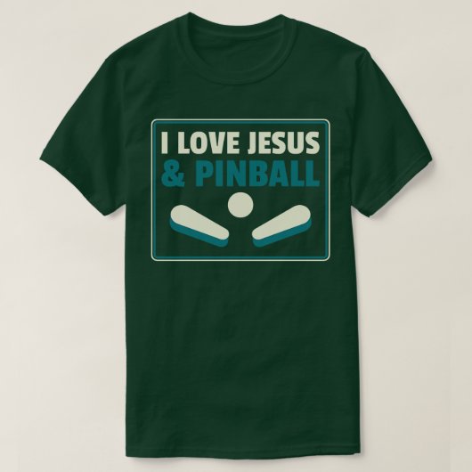 T-shirt J'aime Jésus et Pinball Machines Arcade Funny Gam (Design devant)