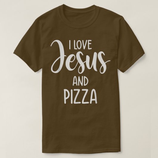 T-shirt J'Aime Jésus Et Pizza Alimentation Italienne Pizza (Design devant)