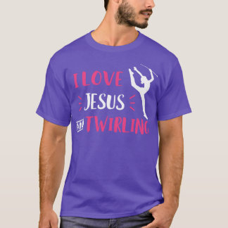 T-shirt J'aime Jésus et Twirling Baton Twirling Majorette