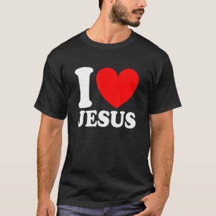 T-shirt J'aime Jésus I Coeur Rouge Jésus chrétien