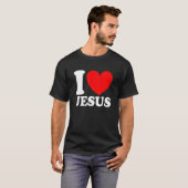 T-shirt J'aime Jésus I Coeur Rouge Jésus chrétien (Devant entier)