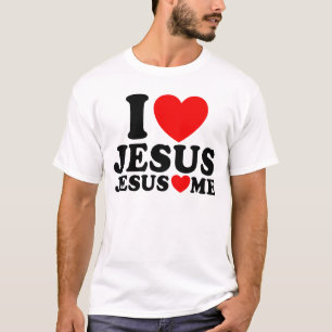 T-shirt J'aime Jésus Jésus M'aime Foi chrétienne Jésus