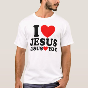 T-shirt J'aime Jésus Jésus t'aime Foi chrétienne Jésus