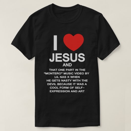 T-SHIRT J'AIME JESUS - LIL NAS X MONTERO (Design devant)
