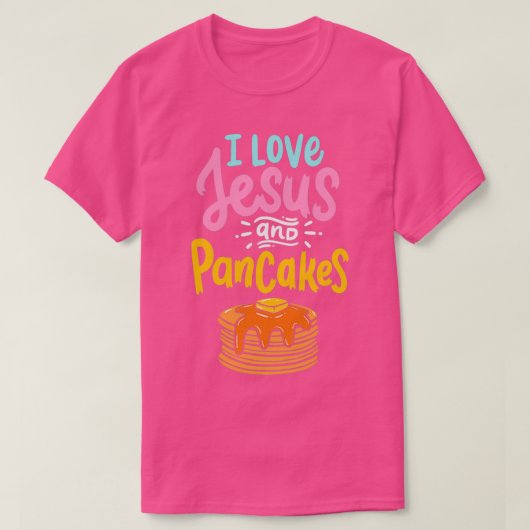 T-shirt J'Aime Jésus Pancakes Cute Pancake (Design devant)