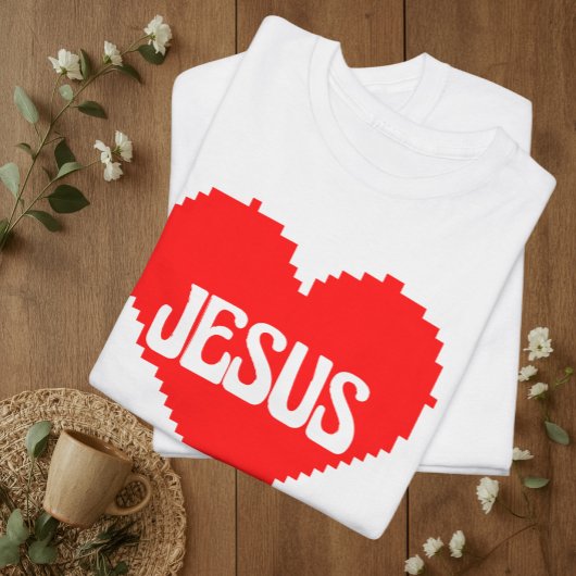 T-shirt J'aime Jésus pixel art