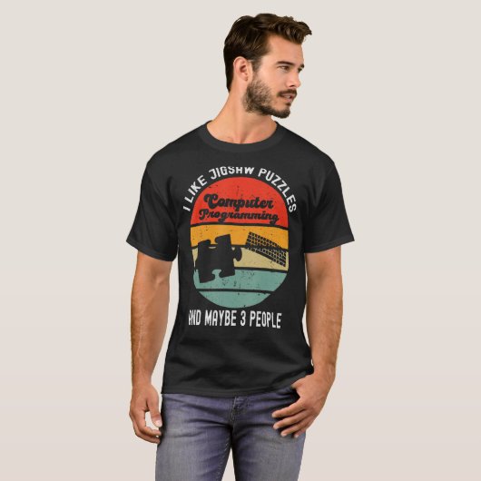 T-shirt J'Aime Jigsaw Puzzles Puzzle Lover Funny Computer (Devant entier)