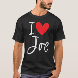 T-shirt J'Aime Joe Nom Personnalisé Garçon Homme Bff Ami I