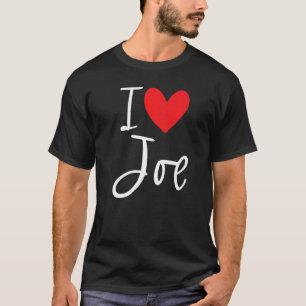 T-shirt J'Aime Joe Nom Personnalisé Garçon Homme Bff Ami I