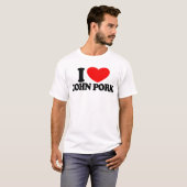 T-shirt J'aime John Pork Red Heart John Pork Mème (Devant entier)