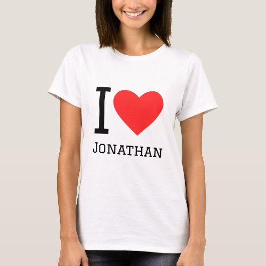 T-shirt J'aime jonathan (Devant)