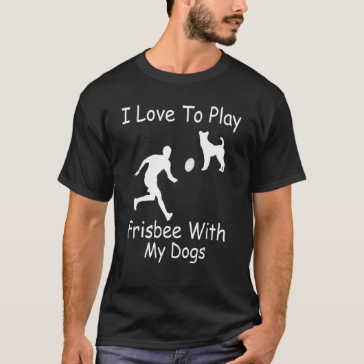 T-shirt J'Aime Jouer Frisbee Avec Mon Chien Fun Ultimate F (Devant)