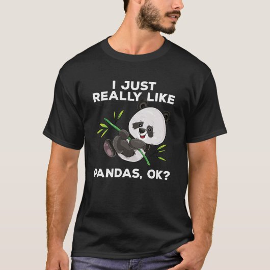 T-shirt J'aime juste vraiment des pandas, OK ? Bambou (Devant)