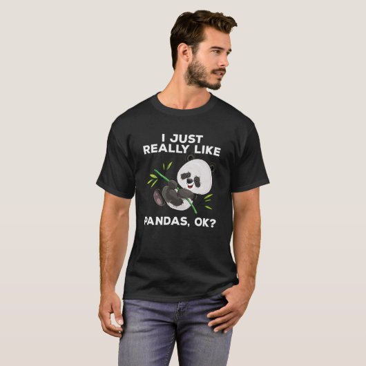 T-shirt J'aime juste vraiment des pandas, OK ? Bambou (Devant entier)