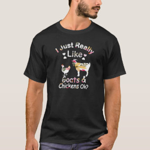 T-shirt J'aime Juste Vraiment Les Chèvres Les Poules Ok   