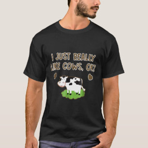 T-shirt J'aime Juste Vraiment Les Vaches Ok Animal De Ferm