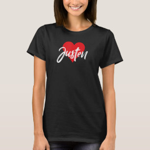 T-shirt J'aime Justen Prénom Je Coeur Nommé