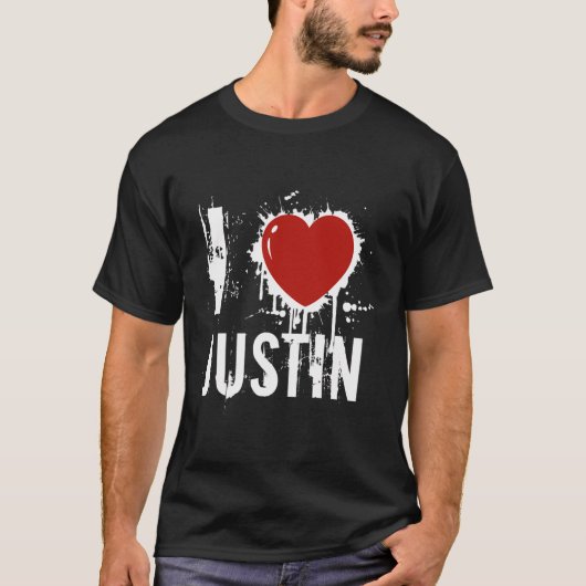 T-shirt J'aime Justin (Devant)