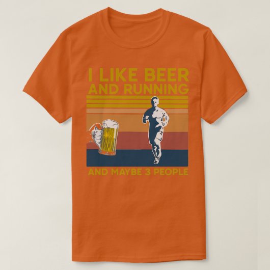 T-shirt J'Aime La Bière Et La Course Et Peut-Être 3 Person (Design devant)